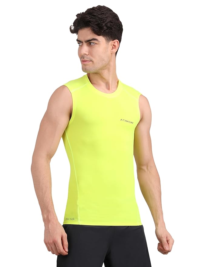 Athmonk Compression Vest Tank Body Shaper Without Sleeve for Men